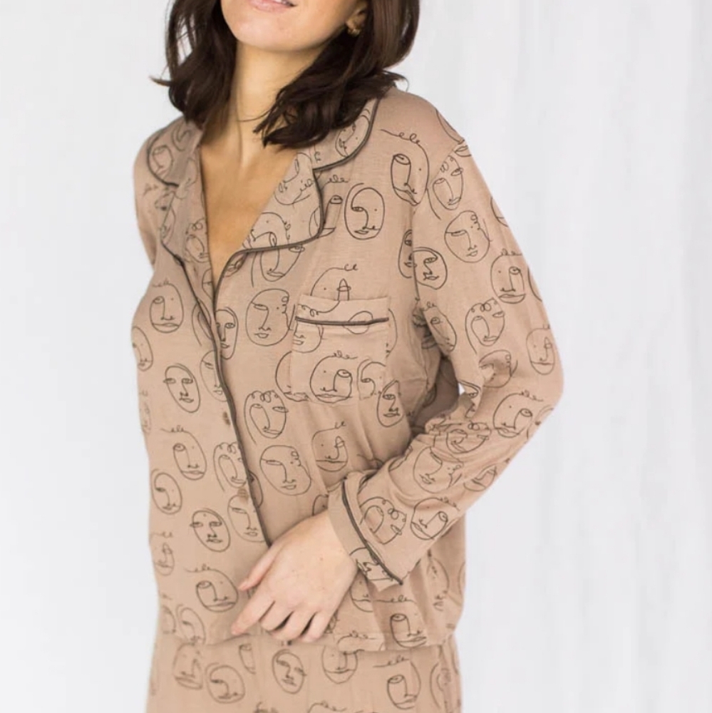 Women's Modal Sleep Button Down in Muse - NWT